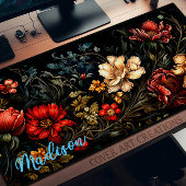 Bureaublad, Wildbloemen in het donker, gepersonali Bureaumat