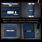 Bureaubladaccessoire Blue Silver Executive Office Glazen Onderzetter