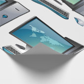 Bureaubladcomputer met monitor, toetsenbord en mui cadeaupapier