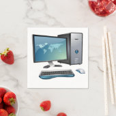 Bureaubladcomputer met monitor, toetsenbord en mui servetten (Insitu)