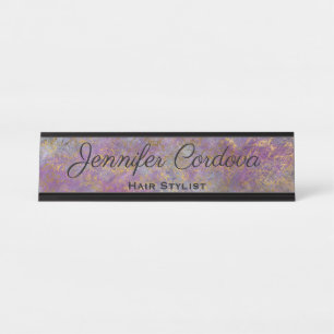 Bureauboord Purper Abstract Naambord Bureau Naambordje