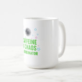 Bureauchaos + warme koffie - Motivatie Mok voor vr (Voorkant rechts)