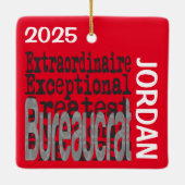 bureaucraat buitengewoon DOUANE Keramisch Ornament (Achterkant)
