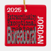 bureaucraat buitengewoon DOUANE Keramisch Ornament (Voorkant)