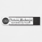 Bureaudeur naamplaat bord - Logo Grijs Marmer (Voorkant)