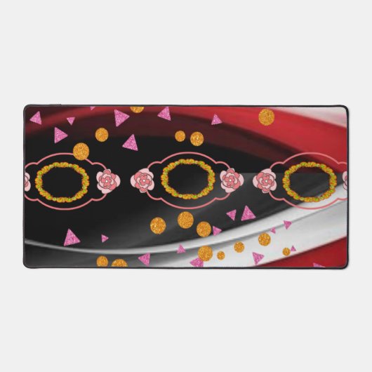 Bureaumat Abstract Rood Zwart (Voorkant)