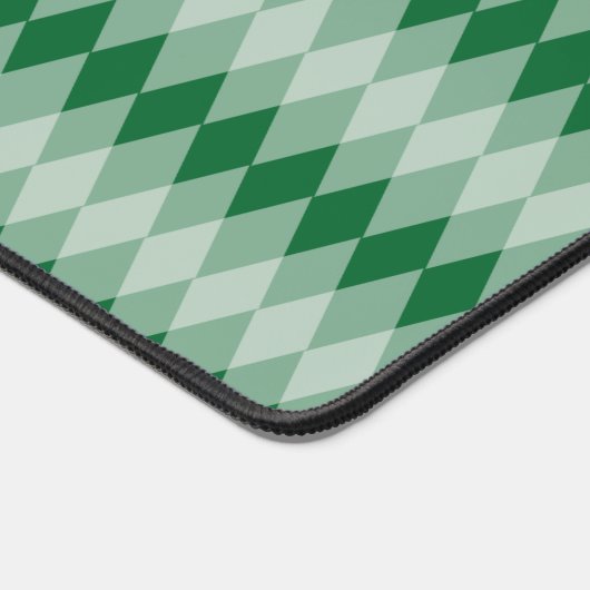 Bureaumat - Argyle Patroon in Groen met Monogram (Hoek)