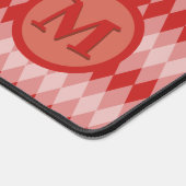 Bureaumat - Argyle Patroon in Rood met Monogram (Hoek)