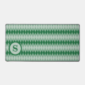 Bureaumat - Argylepatroon in groen met monogram (Voorkant)