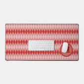 Bureaumat - Argylepatroon in rood met monogram (Keyboard & Muis)