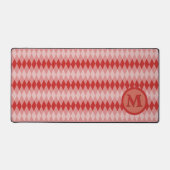 Bureaumat - Argylepatroon in rood met monogram (Voorkant)
