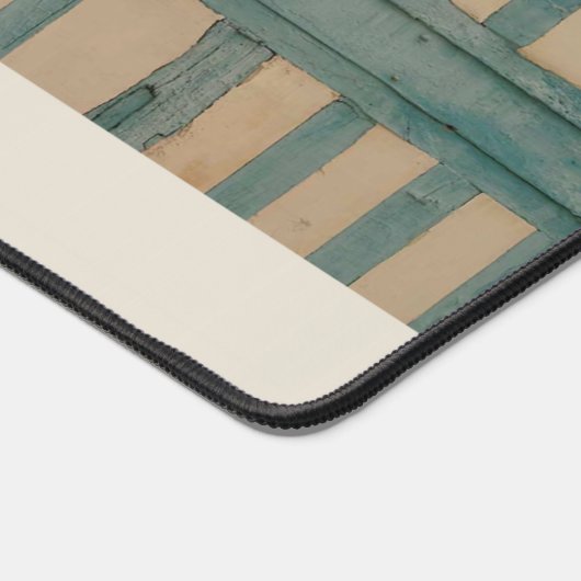 Bureaumat Beige & Groene Omheining (Hoek)