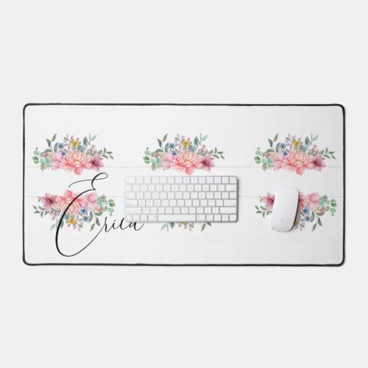 Bureaumat Floral Pink Pastel (Keyboard & Muis)