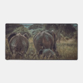 Bureaumat met foto olifanten familie (Voorkant)