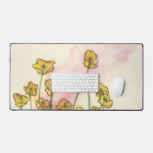 Bureaumat met gele papavers (Keyboard & Muis)