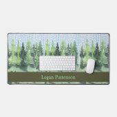 Bureaumat met groene sparren Bomen (Keyboard & Muis)