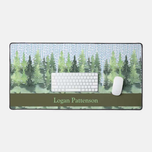 Bureaumat met groene sparren Bomen (Keyboard & Muis)