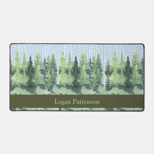 Bureaumat met groene sparren Bomen (Voorkant)