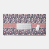 Bureaumat met Roze Bloemen & Faux Kant (Keyboard & Muis)