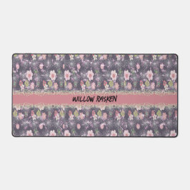 Bureaumat met Roze Bloemen & Faux Kant