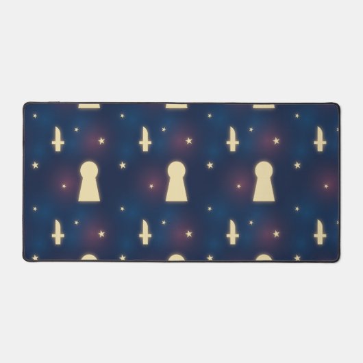 Bureaumat met Sterrennacht Knife Keyhole Pattern (Voorkant)