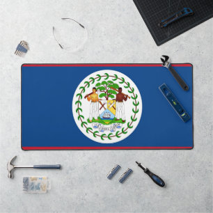 Bureaumat met vlag van Belize