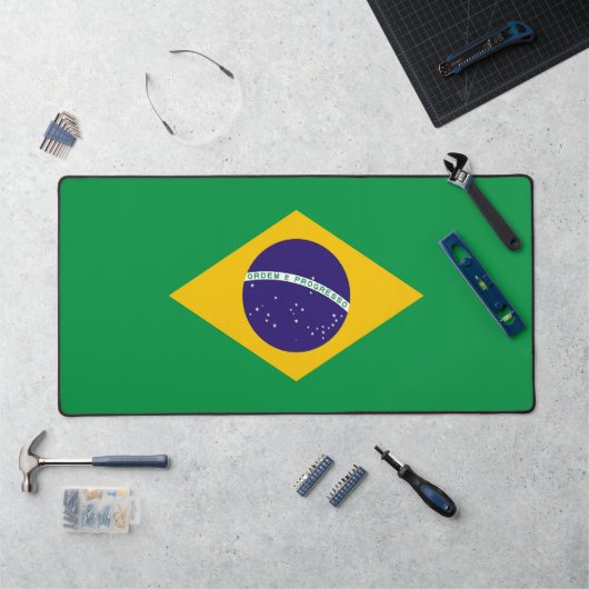 Bureaumat met vlag van Brazilië (Werkstation)