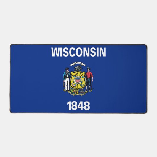 Bureaumat met vlag van de staat Wisconsin (Voorkant)