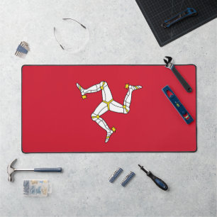 Bureaumat met vlag van Isle of Man, VK