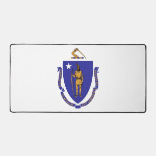 Bureaumat met vlag van Massachusetts USA