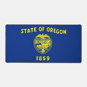Bureaumat met vlag van Oregon State, VS