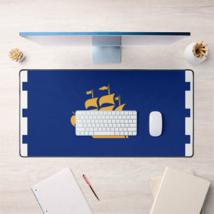 Bureaumat met vlag van Quebec, Canada