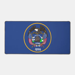 Bureaumat met vlag van Utah State, VS