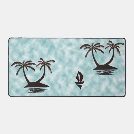 Bureaumat - Tropische eilanden en boot (Voorkant)