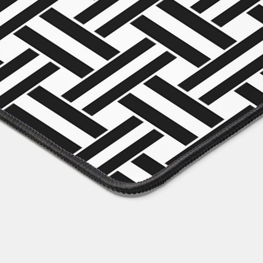 Bureaumat Zwart & Wit Streep (Hoek)