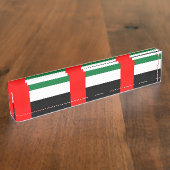 Bureaunaambord met vlag van VAE Naambordje (Zijkant)