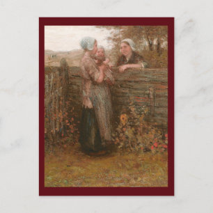 Buren die over het hek reizen briefkaart