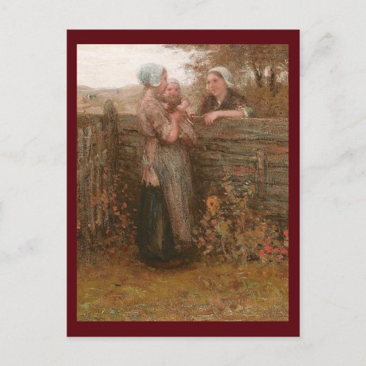 Buren die over het hek reizen briefkaart (Voorkant)