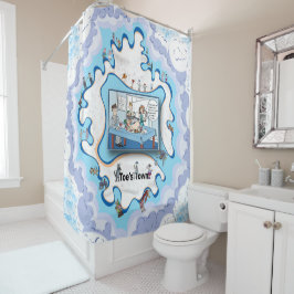 Buren te eten | Uitnodiging voor een feestje Douchegordijn