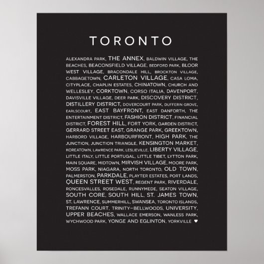 Buren van het Poster van Toronto - zwart-wit (Voorkant)
