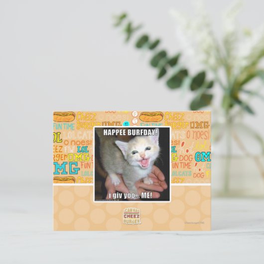 BURFDAY! BRIEFKAART (Staand voorkant)