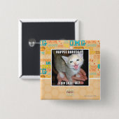 BURFDAY! VIERKANTE BUTTON 5,1 CM (Voorkant /achterkant)