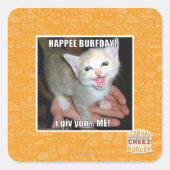 BURFDAY! VIERKANTE STICKER (Voorkant)