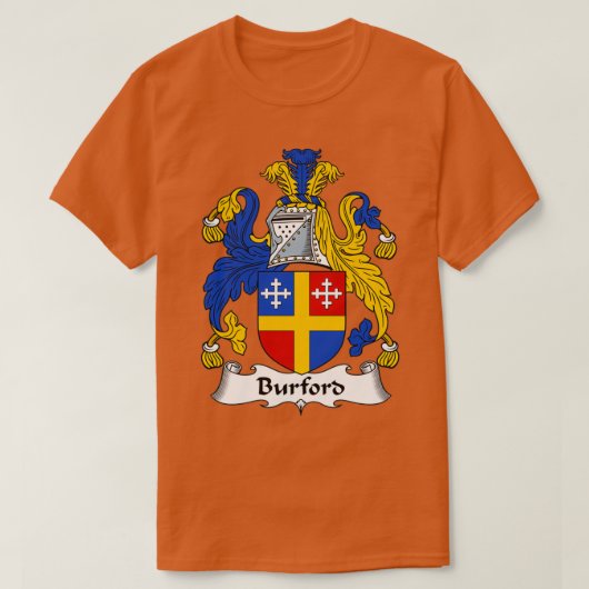 Burford Coat of Arms Family Crest T-shirt (Design voorkant)