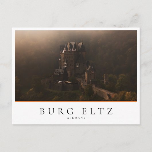 Burg Eltz kasteel in de ochtend mist Briefkaart (Voorkant)