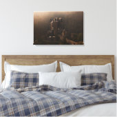 Burg Eltz kasteel in de ochtend mist Canvas Afdruk (Insitu (Slaapkamer))