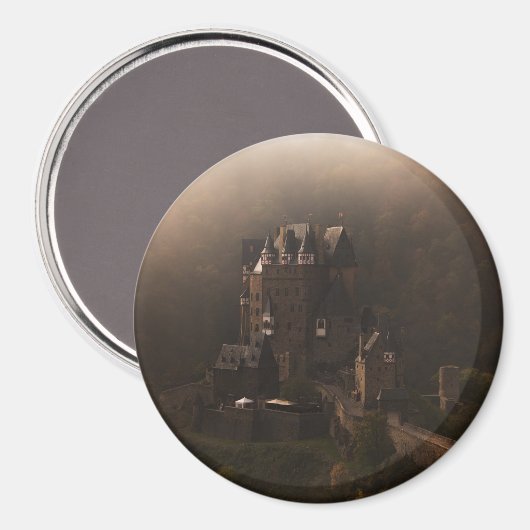 Burg Eltz kasteel in de ochtend mist Magneet (Voorkant / Achterkant)