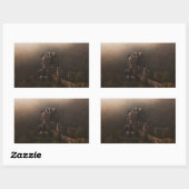 Burg Eltz kasteel in de ochtend mist Rechthoekige Sticker (Vel)