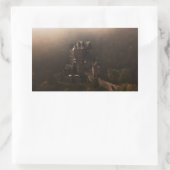 Burg Eltz kasteel in de ochtend mist Rechthoekige Sticker (Tas)