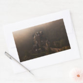 Burg Eltz kasteel in de ochtend mist Rechthoekige Sticker (Envelop)